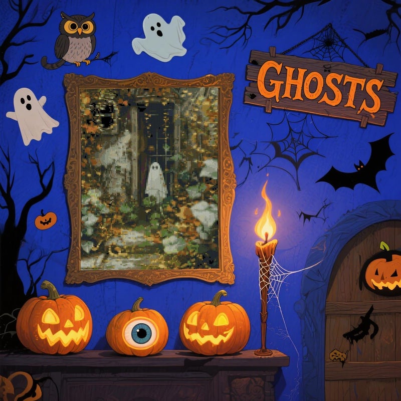 Eterkosu Halloween Counted Cross Stitch Kits for Adults, Ghost Stamped Cross Stitch Kits for Beginners, Needlepoint Cross-Stitch Horror Patterns Embroidery Kits Arts and Crafts for Home Decor - Image 5